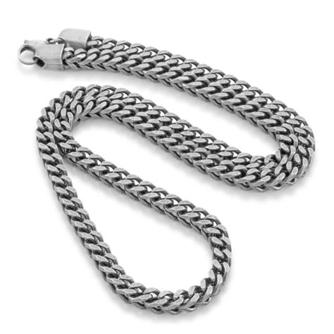 marz 6mm vintage stainless steel box chain necklace|6mm Stainless Steel Round Box Designed Link Necklace.